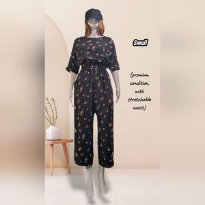 Floral Black Jumpsuit